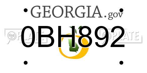 0BH892 Georgia License Plate