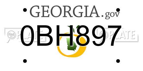 0BH897 Georgia License Plate