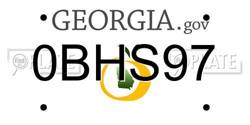 0BHS97 Georgia License Plate