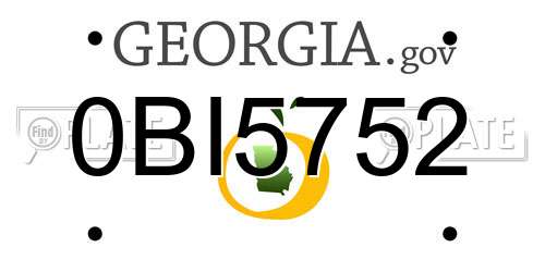 0BI5752 Georgia License Plate