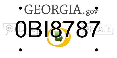 0BI8787 Georgia License Plate