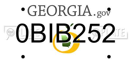 0BIB252 Georgia License Plate