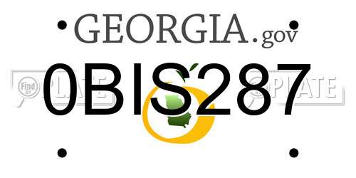 0BIS287 Georgia License Plate