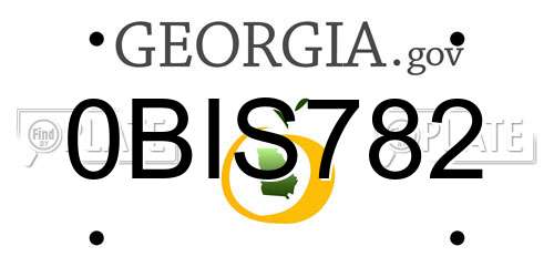 0BIS782 Georgia License Plate