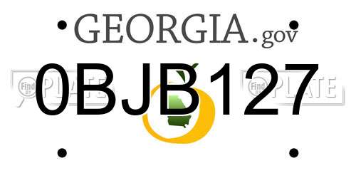 0BJB127 Georgia License Plate