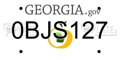 0BJS127 Georgia License Plate