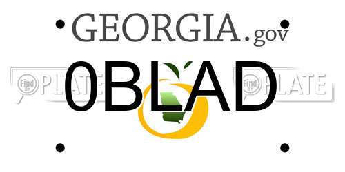 0BLAD Georgia License Plate