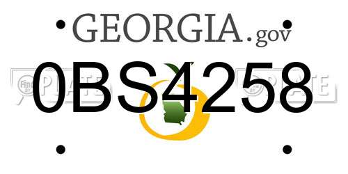 0BS4258 Georgia License Plate