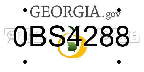 0BS4288 Georgia License Plate