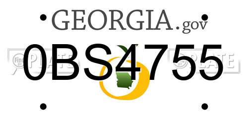 0BS4755 Georgia License Plate