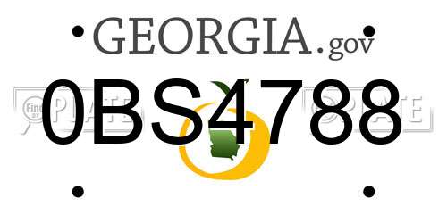 0BS4788 Georgia License Plate