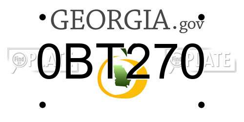 0BT270 Georgia License Plate