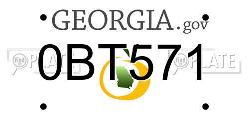 0BT571 Georgia License Plate