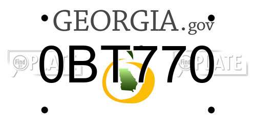 0BT770 Georgia License Plate