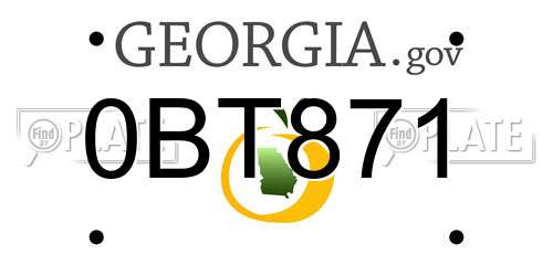 0BT871 Georgia License Plate