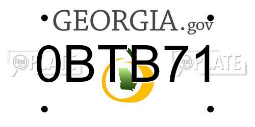 0BTB71 Georgia License Plate