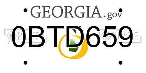 0BTD659 Georgia License Plate