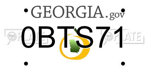 0BTS71 Georgia License Plate