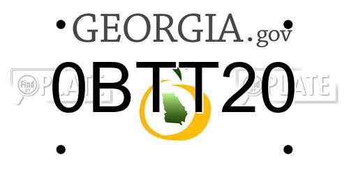 0BTT20 Georgia License Plate