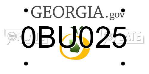 0BU025 Georgia License Plate