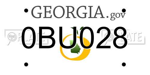 0BU028 Georgia License Plate