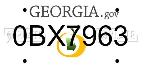 0BX7963 Georgia License Plate