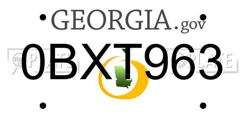 0BXT963 Georgia License Plate
