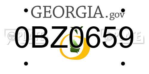 0BZ0659 Georgia License Plate