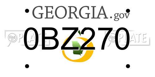 0BZ270 Georgia License Plate