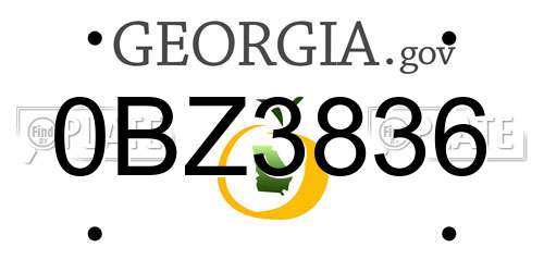 0BZ3836 Georgia License Plate