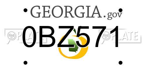 0BZ571 Georgia License Plate