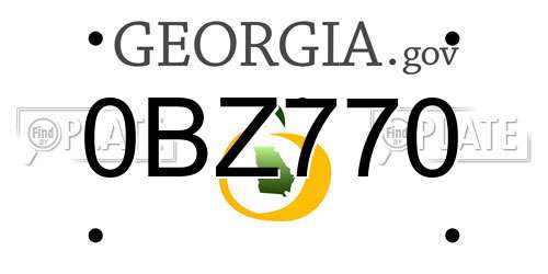 0BZ770 Georgia License Plate
