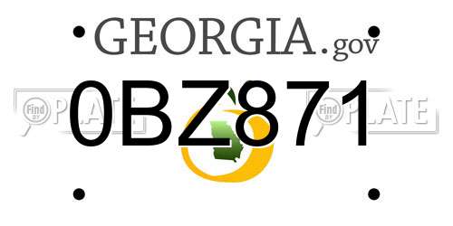 0BZ871 Georgia License Plate