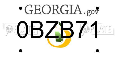 0BZB71 Georgia License Plate