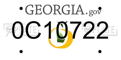 0C10722 Georgia License Plate