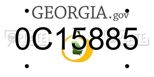 0C15885 Georgia License Plate