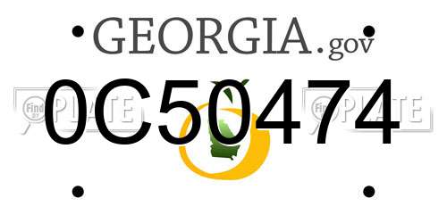 0C50474 Georgia License Plate
