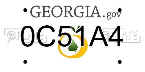 0C51A4 Georgia License Plate
