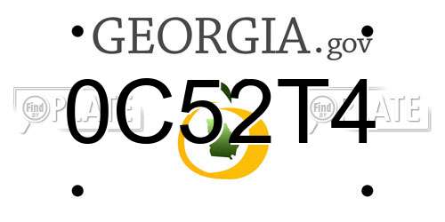0C52T4 Georgia License Plate