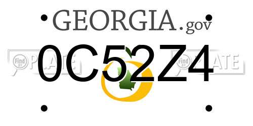 0C52Z4 Georgia License Plate