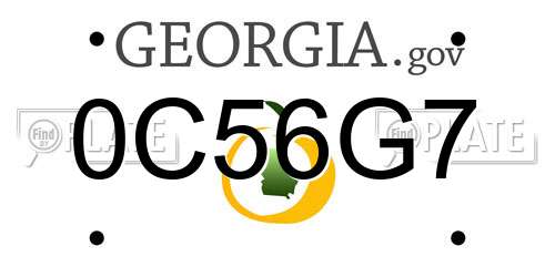 0C56G7 Georgia License Plate
