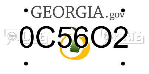 0C56O2 Georgia License Plate