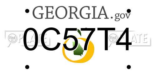 0C57T4 Georgia License Plate