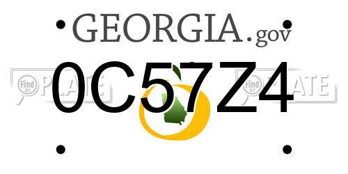 0C57Z4 Georgia License Plate