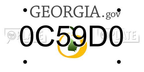 0C59D0 Georgia License Plate