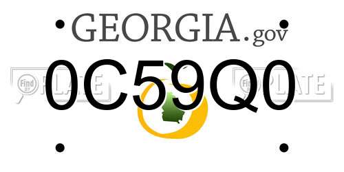0C59Q0 Georgia License Plate