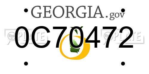 0C70472 Georgia License Plate