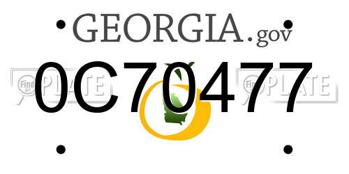 0C70477 Georgia License Plate