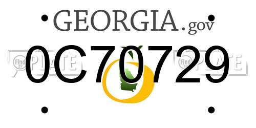 0C70729 Georgia License Plate