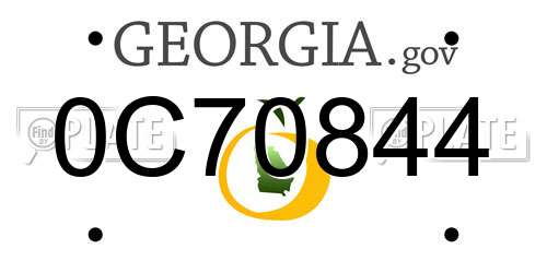 0C70844 Georgia License Plate
